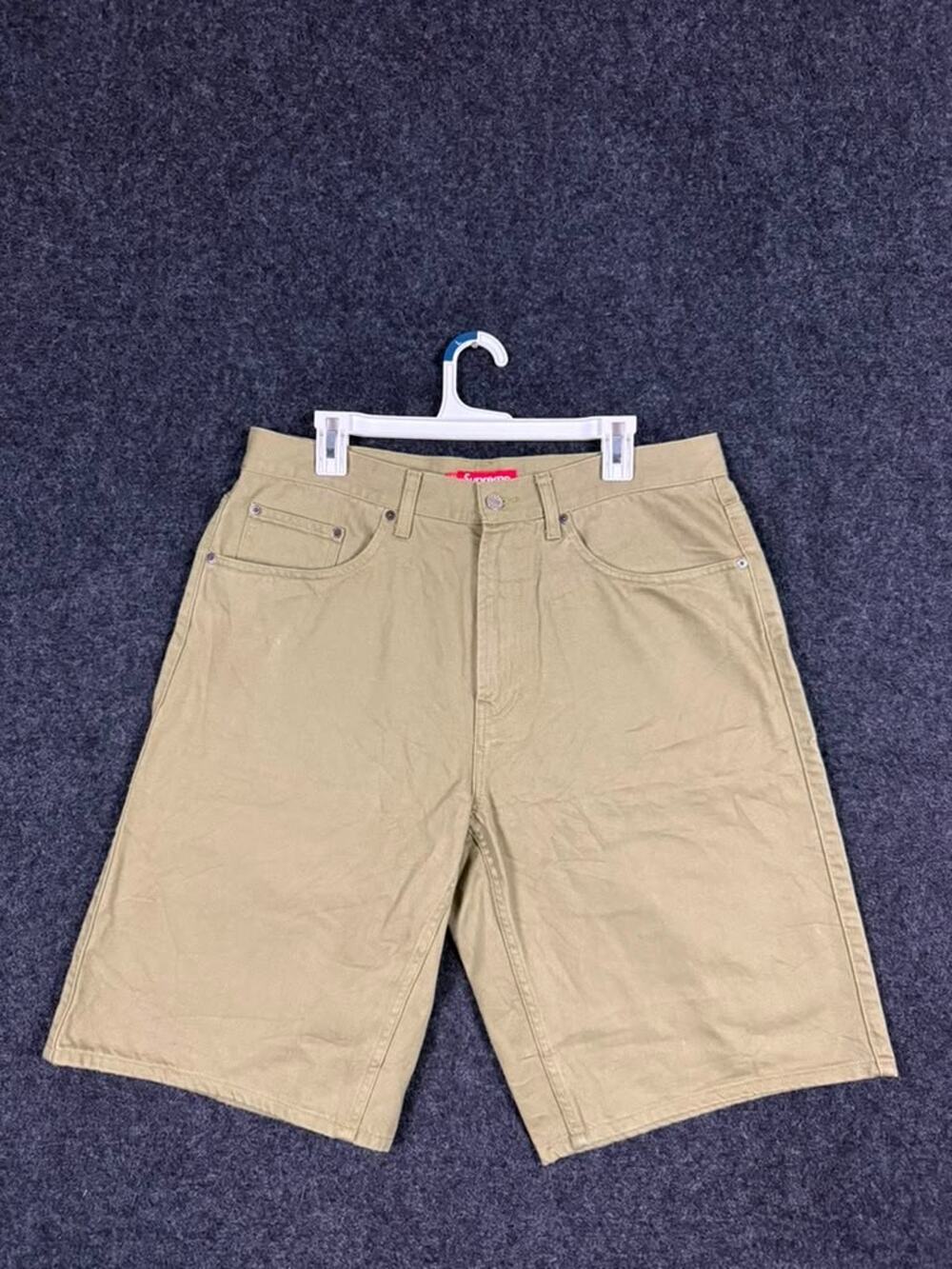 Supreme SS24 Baggy Denim Shorts Light Olive Men’s Size 34 New York
